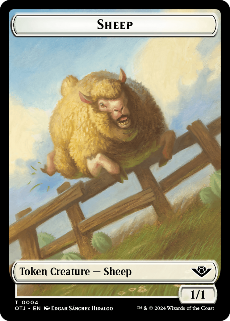 Sheep // Plot Double-Sided Token [Outlaws of Thunder Junction Tokens] | Game Master's Emporium (The New GME)
