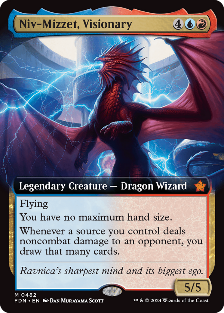 Niv-Mizzet, Visionary (Extended Art) [Foundations] | Game Master's Emporium (The New GME)