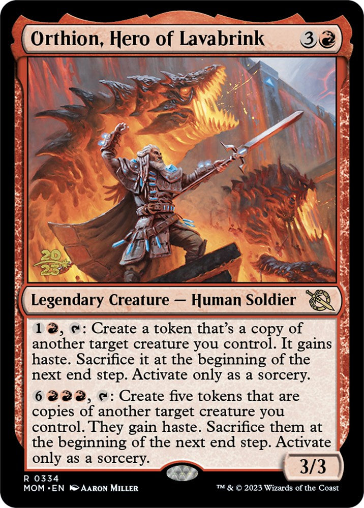 Orthion, Hero of Lavabrink [March of the Machine Prerelease Promos] | Game Master's Emporium (The New GME)