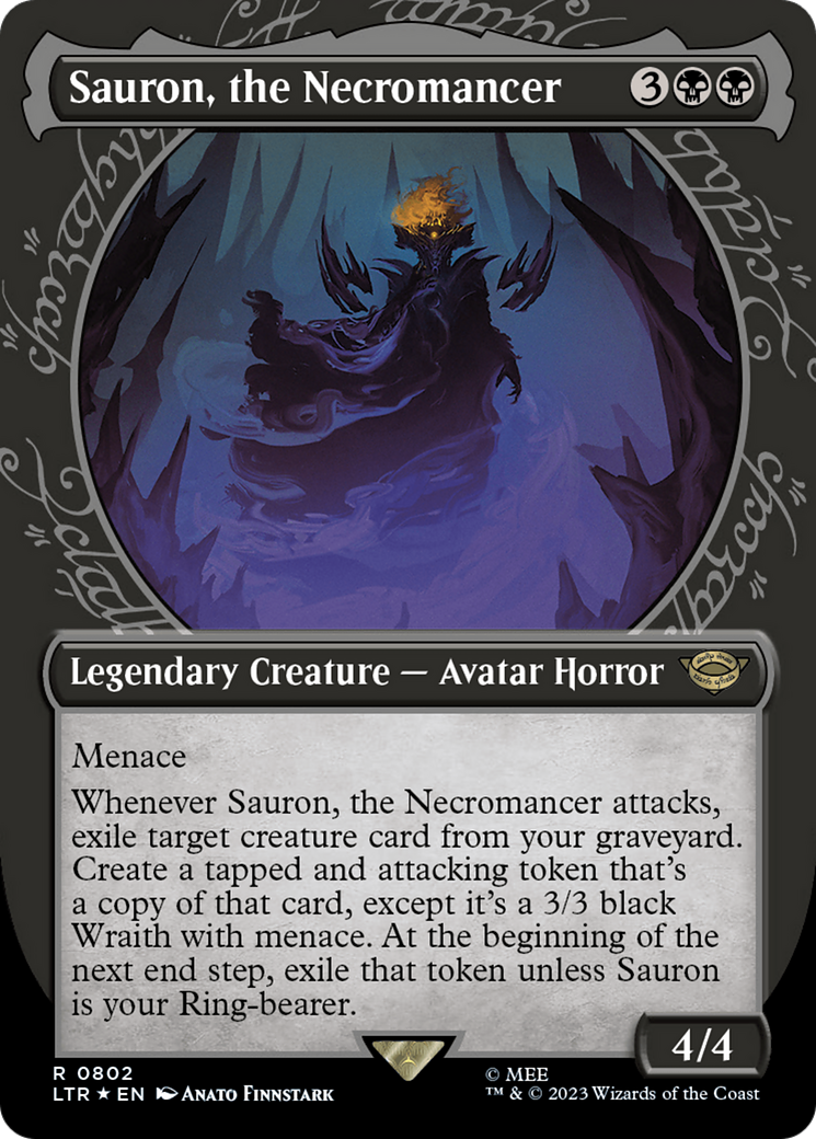 Sauron, the Necromancer (Showcase) (Surge Foil) [The Lord of the Rings: Tales of Middle-Earth] | Game Master's Emporium (The New GME)