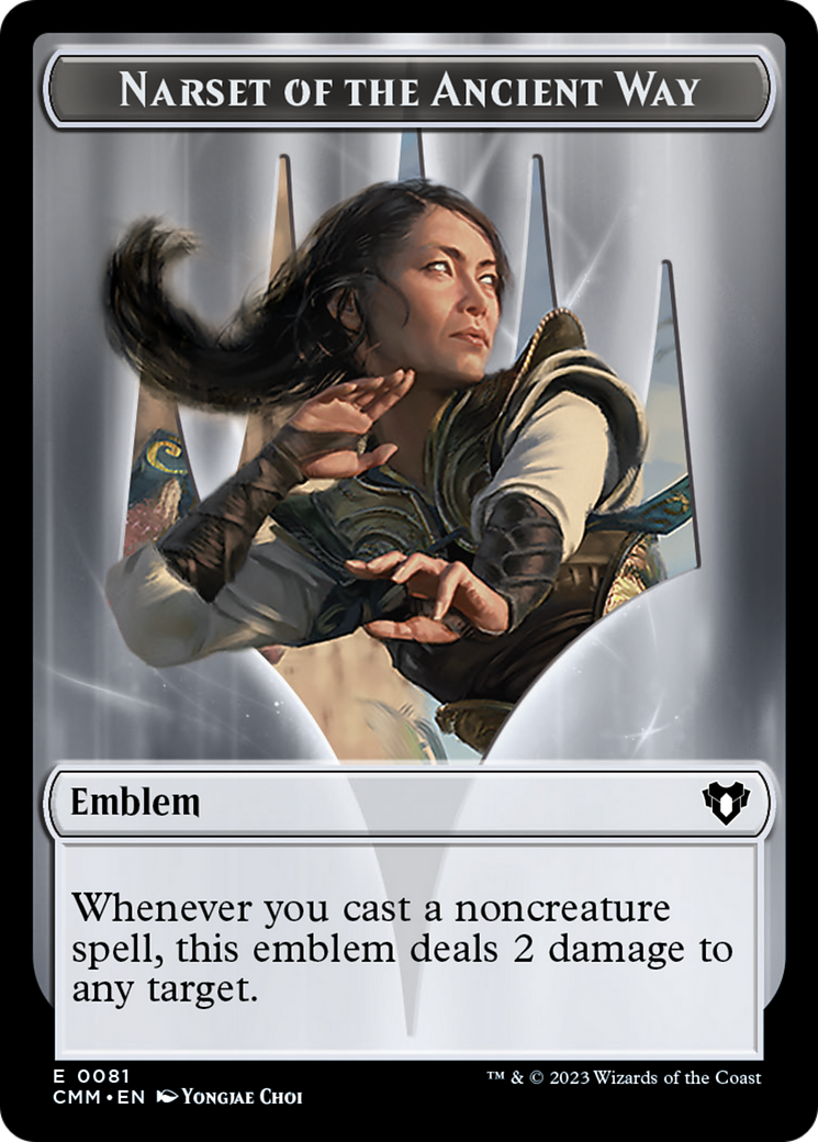 Narset of the Ancient Way Emblem // Wizard Double-Sided Token [Commander Masters Tokens] | Game Master's Emporium (The New GME)