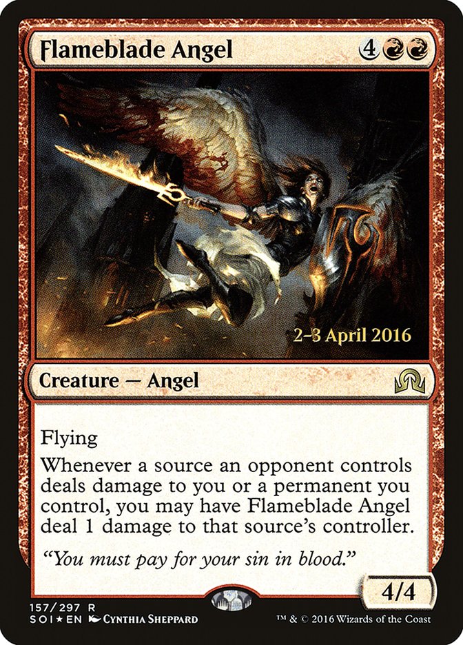 Flameblade Angel [Shadows over Innistrad Prerelease Promos] | Game Master's Emporium (The New GME)