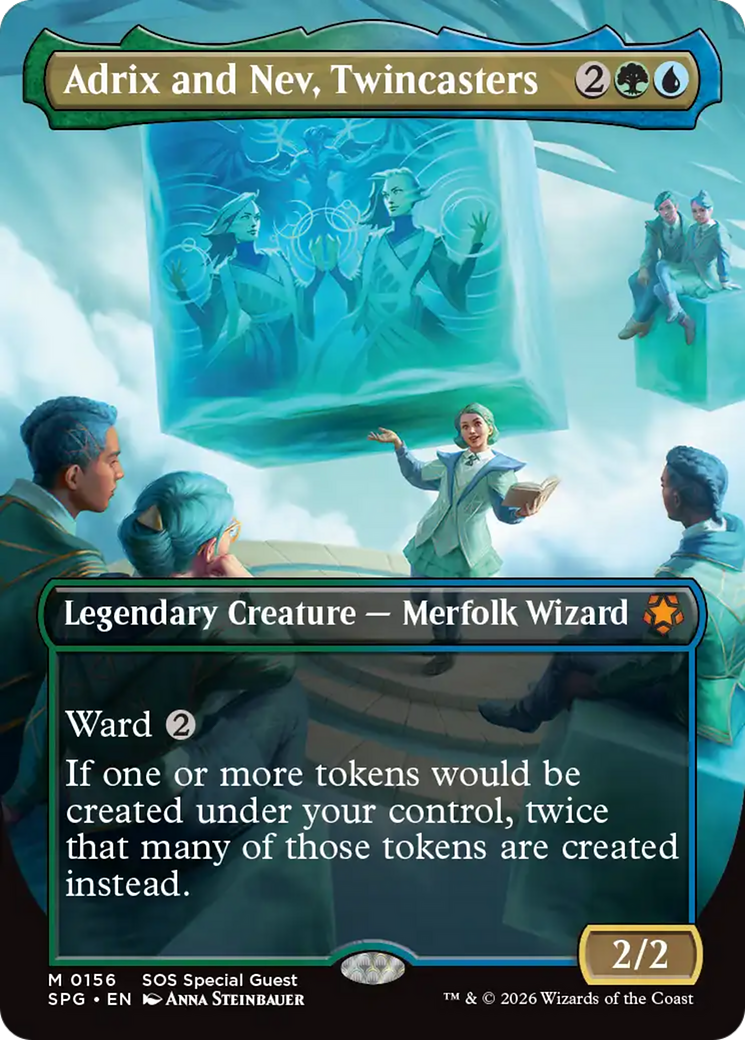 Adrix and Nev, Twincasters (Borderless) [Secrets of Strixhaven Special Guests] | Game Master's Emporium (The New GME)