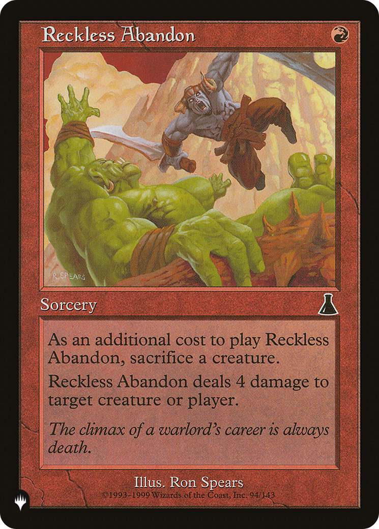 Reckless Abandon [The List] | Game Master's Emporium (The New GME)