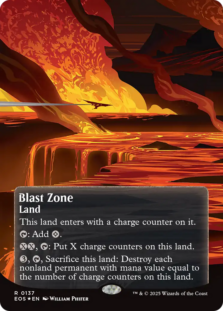 Blast Zone (0137) (Borderless) (Galaxy Foil) [Edge of Eternities: Stellar Sights] | Game Master's Emporium (The New GME)