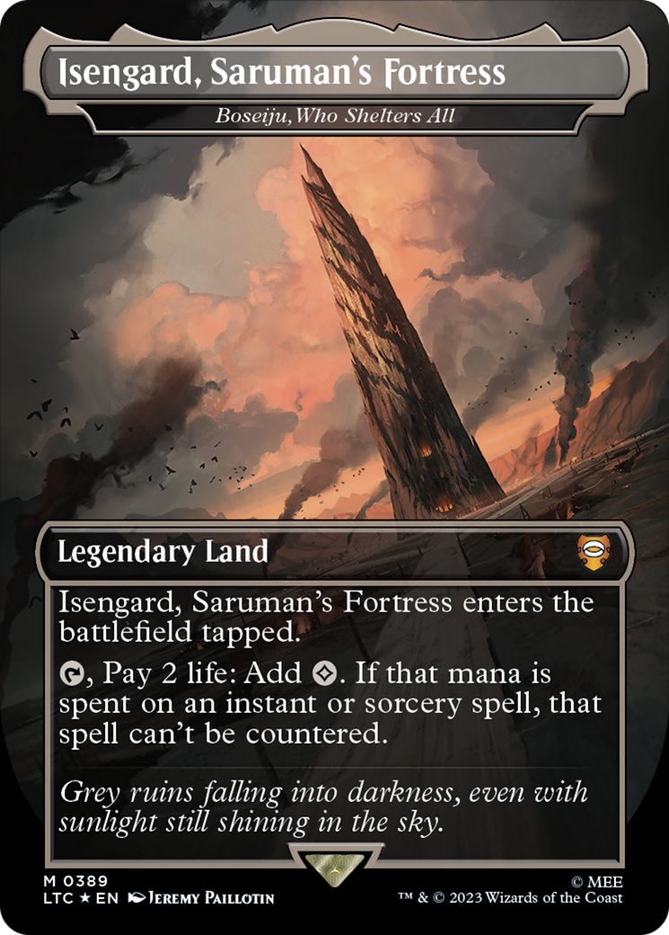 Isengard, Saruman's Fortress - Boseiju, Who Shelters All (Surge Foil Realms and Relics) [The Lord of the Rings: Tales of Middle-Earth Commander] | Game Master's Emporium (The New GME)