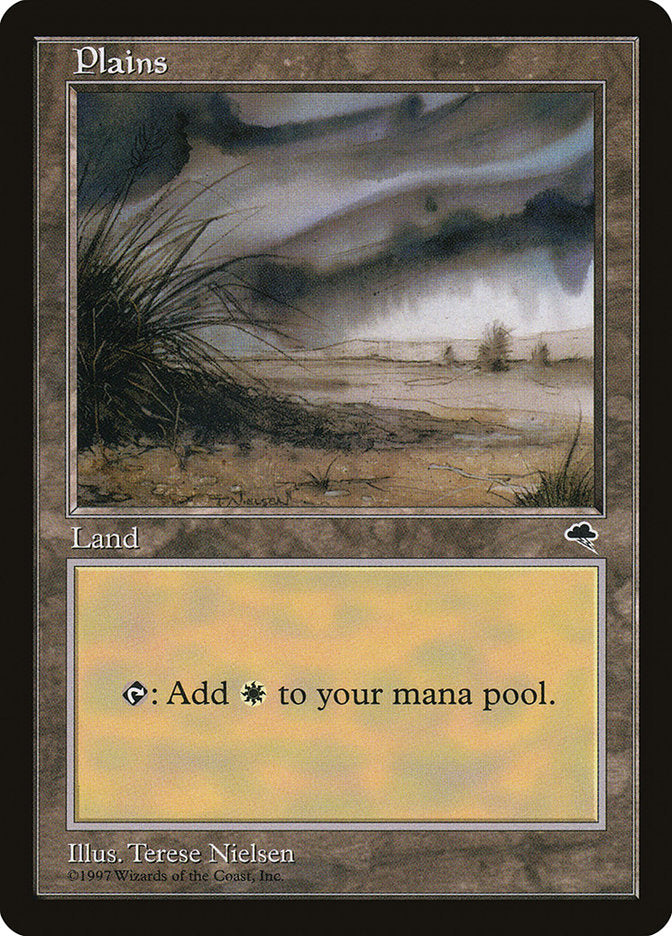 Plains (Signature on Center Left) [Tempest] | Game Master's Emporium (The New GME)