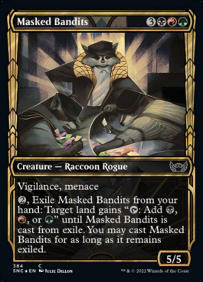 Masked Bandits (Showcase Golden Age Gilded Foil) [Streets of New Capenna] | Game Master's Emporium (The New GME)