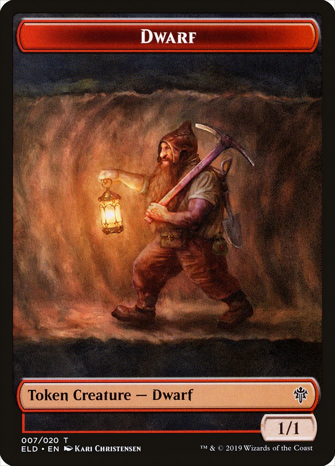 Dwarf Token [Throne of Eldraine Tokens] | Game Master's Emporium (The New GME)