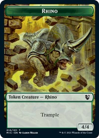 Rhino // Wolf Double-Sided Token [Innistrad: Midnight Hunt Commander Tokens] | Game Master's Emporium (The New GME)