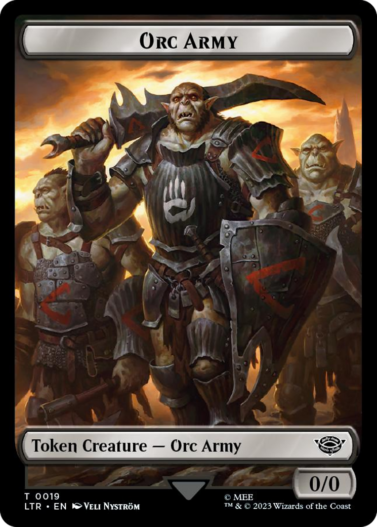 Orc Army (0019) // Food (0023) Double-Sided Token (Surge Foil) [The Lord of the Rings: Tales of Middle-Earth Tokens] | Game Master's Emporium (The New GME)