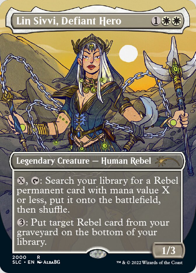 Lin Sivvi, Defiant Hero (Borderless) [Secret Lair Countdown Kit] | Game Master's Emporium (The New GME)
