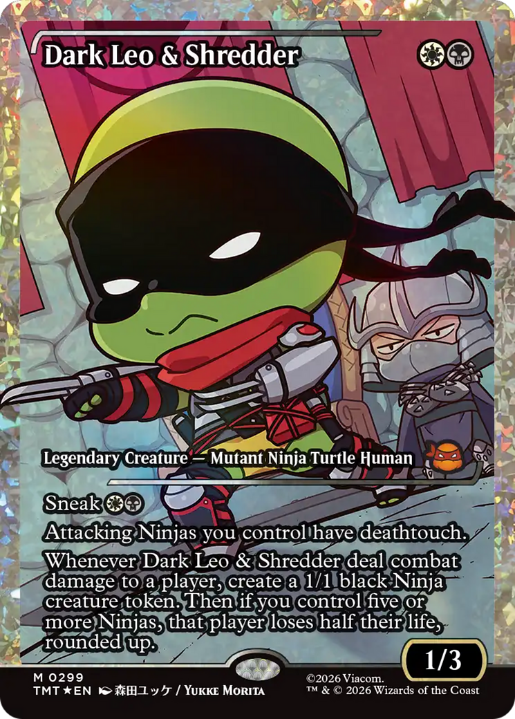 Dark Leo & Shredder (Showcase) (Fracture Foil) [Teenage Mutant Ninja Turtles] | Game Master's Emporium (The New GME)