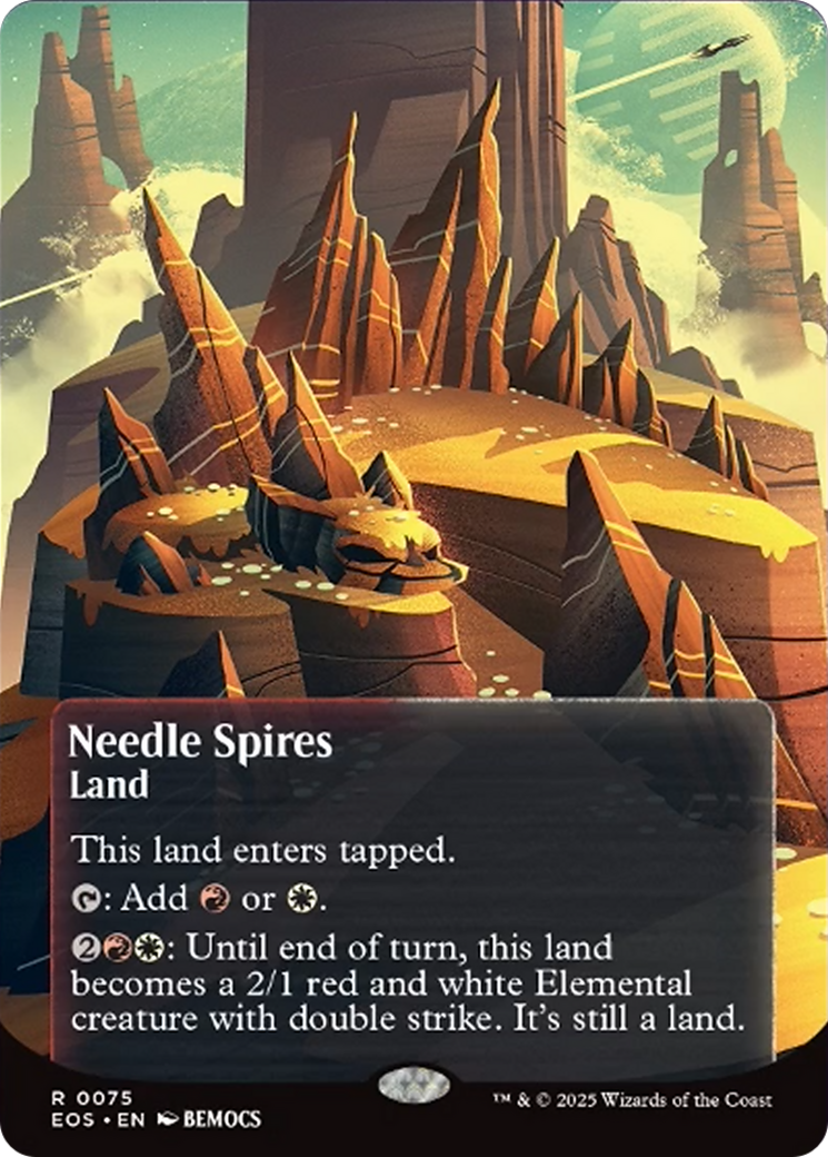 Needle Spires (0075) (Borderless) [Edge of Eternities: Stellar Sights] | Game Master's Emporium (The New GME)
