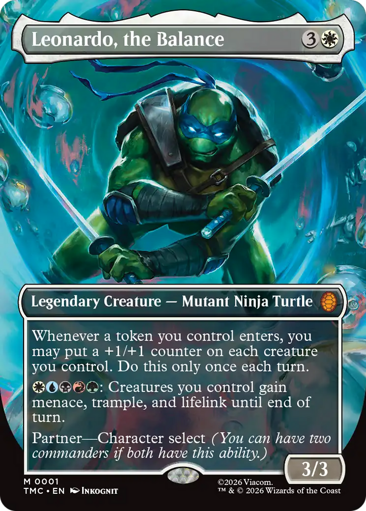 Leonardo, the Balance (Borderless) [Teenage Mutant Ninja Turtles Commander] | Game Master's Emporium (The New GME)