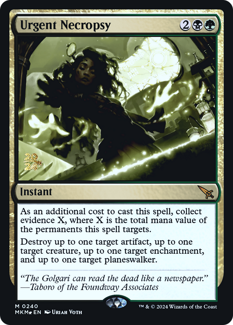 Urgent Necropsy [Murders at Karlov Manor Prerelease Promos] | Game Master's Emporium (The New GME)