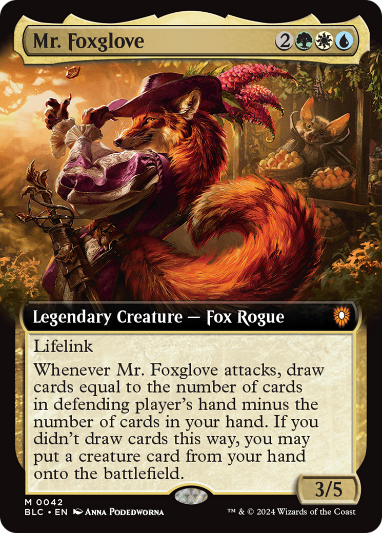 Mr. Foxglove (Extended Art) [Bloomburrow Commander] | Game Master's Emporium (The New GME)