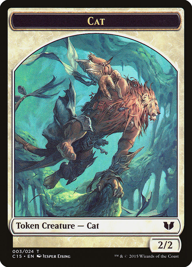 Cat // Zombie Double-Sided Token [Commander 2015 Tokens] | Game Master's Emporium (The New GME)