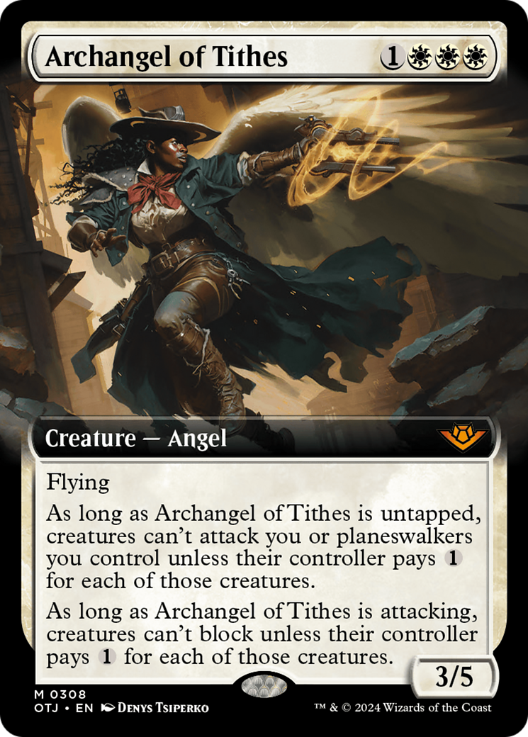 Archangel of Tithes (Extended Art) [Outlaws of Thunder Junction] | Game Master's Emporium (The New GME)