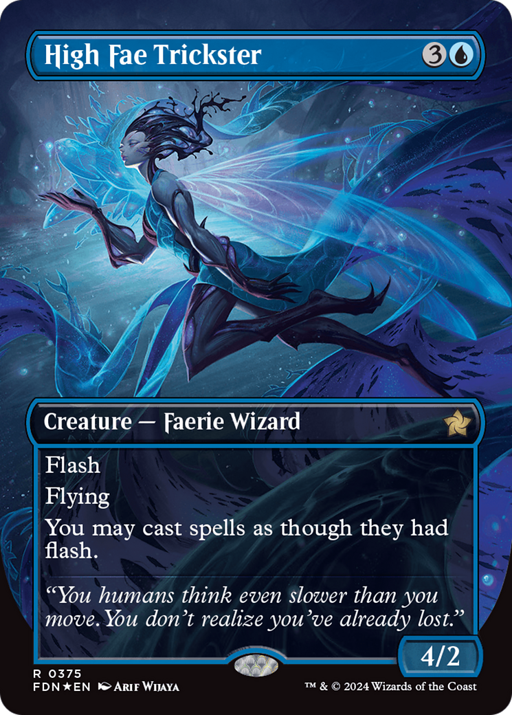 High Fae Trickster (Borderless) (Mana Foil) [Foundations] | Game Master's Emporium (The New GME)