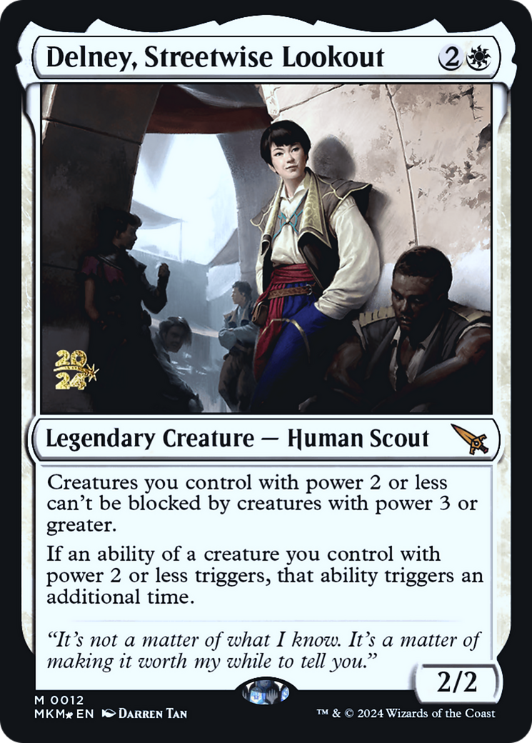 Delney, Streetwise Lookout [Murders at Karlov Manor Prerelease Promos] | Game Master's Emporium (The New GME)