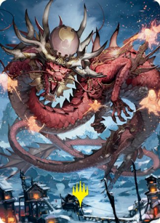 Atsushi, the Blazing Sky 2 Art Card (Gold-Stamped Signature) [Kamigawa: Neon Dynasty Art Series] | Game Master's Emporium (The New GME)