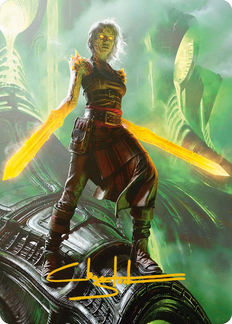 Nahiri, the Unforgiving Art Card (Gold-Stamped Signature) [Phyrexia: All Will Be One Art Series] | Game Master's Emporium (The New GME)