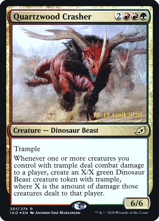 Quartzwood Crasher [Ikoria: Lair of Behemoths Prerelease Promos] | Game Master's Emporium (The New GME)