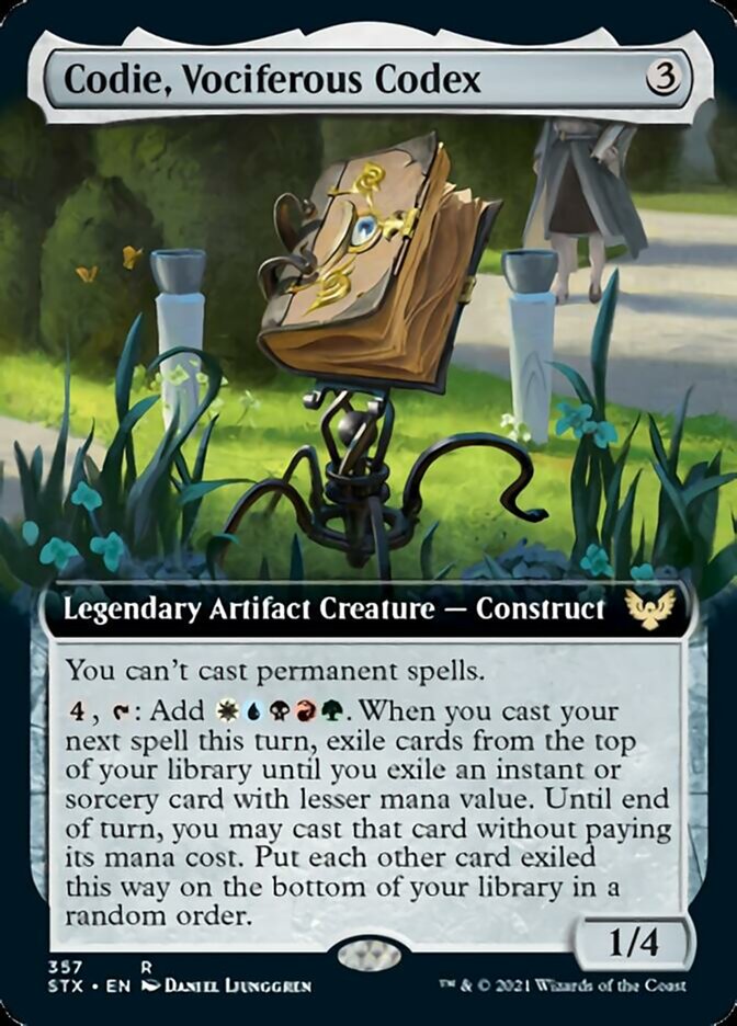 Codie, Vociferous Codex (Extended Art) [Strixhaven: School of Mages] | Game Master's Emporium (The New GME)