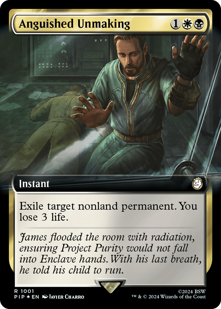 Anguished Unmaking (Extended Art) (Surge Foil) [Fallout] | Game Master's Emporium (The New GME)