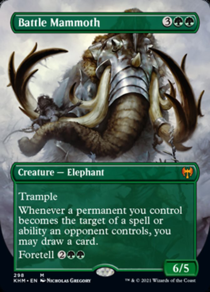 Battle Mammoth (Borderless Alternate Art) [Kaldheim] | Game Master's Emporium (The New GME)
