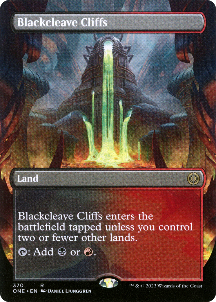 Blackcleave Cliffs (Borderless Alternate Art) [Phyrexia: All Will Be One] | Game Master's Emporium (The New GME)