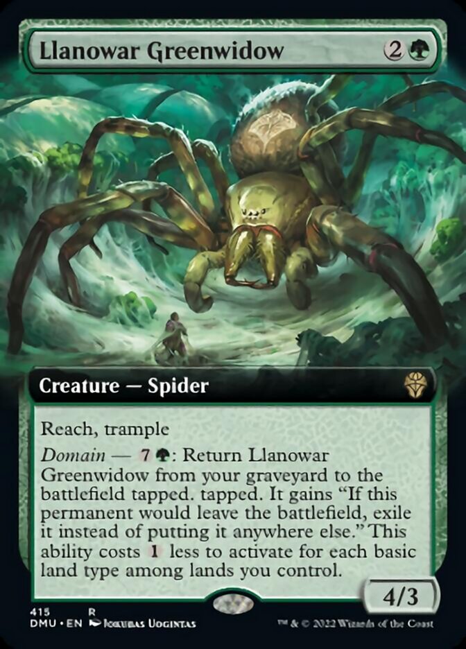 Llanowar Greenwidow (Extended Art) [Dominaria United] | Game Master's Emporium (The New GME)