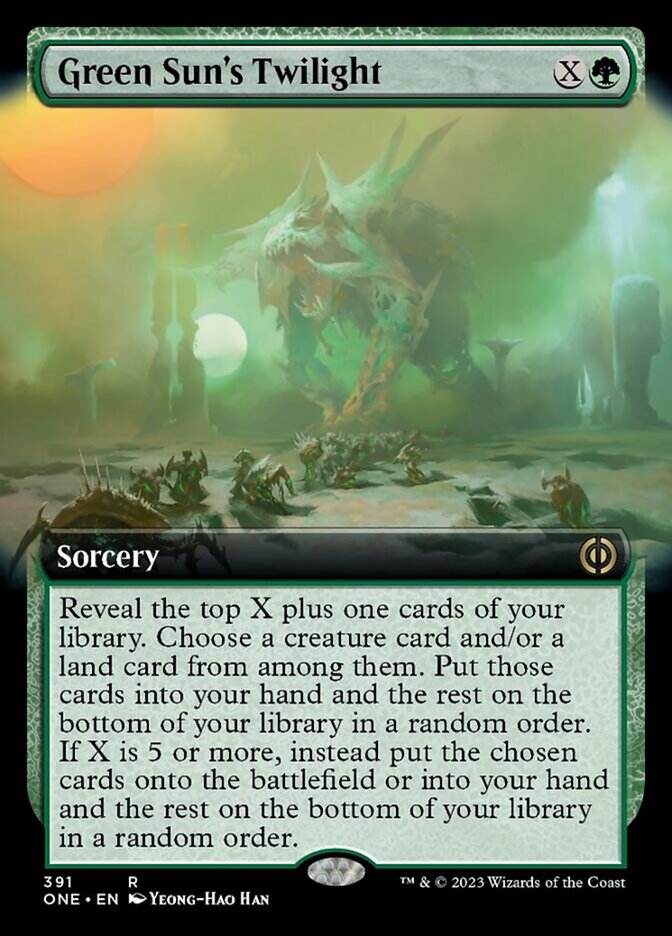 Green Sun's Twilight (Extended Art) [Phyrexia: All Will Be One] | Game Master's Emporium (The New GME)
