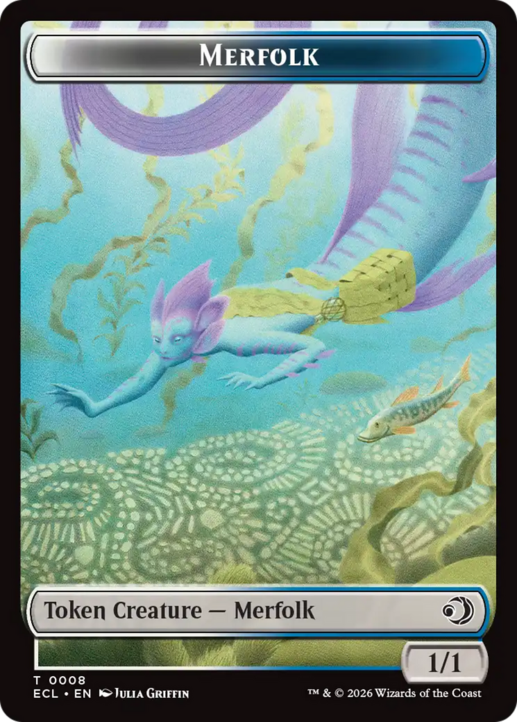Merfolk // Worm Double-Sided Token [Lorwyn Eclipsed Tokens] | Game Master's Emporium (The New GME)