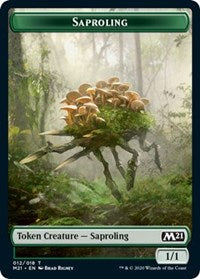 Saproling // Zombie Double-Sided Token [Core Set 2021 Tokens] | Game Master's Emporium (The New GME)