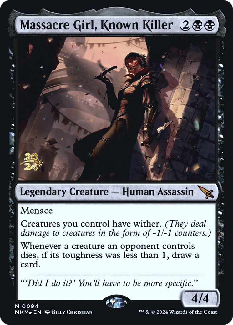 Massacre Girl, Known Killer [Murders at Karlov Manor Prerelease Promos] | Game Master's Emporium (The New GME)