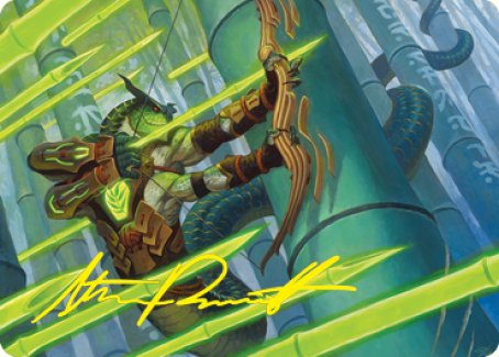 Bamboo Grove Archer Art Card (Gold-Stamped Signature) [Kamigawa: Neon Dynasty Art Series] | Game Master's Emporium (The New GME)