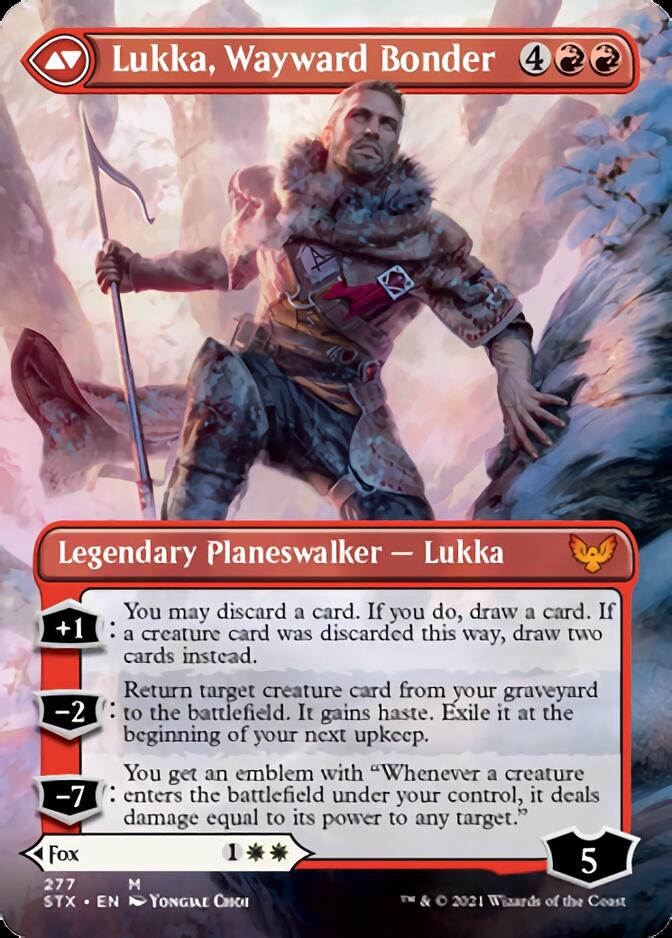 Mila, Crafty Companion // Lukka, Wayward Bonder (Borderless) [Strixhaven: School of Mages] | Game Master's Emporium (The New GME)