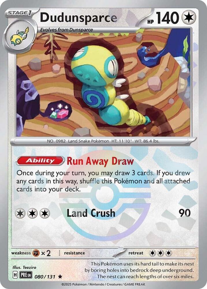 Dudunsparce (080/131) (Poke Ball Pattern) [Scarlet & Violet: Prismatic Evolutions] | Game Master's Emporium (The New GME)