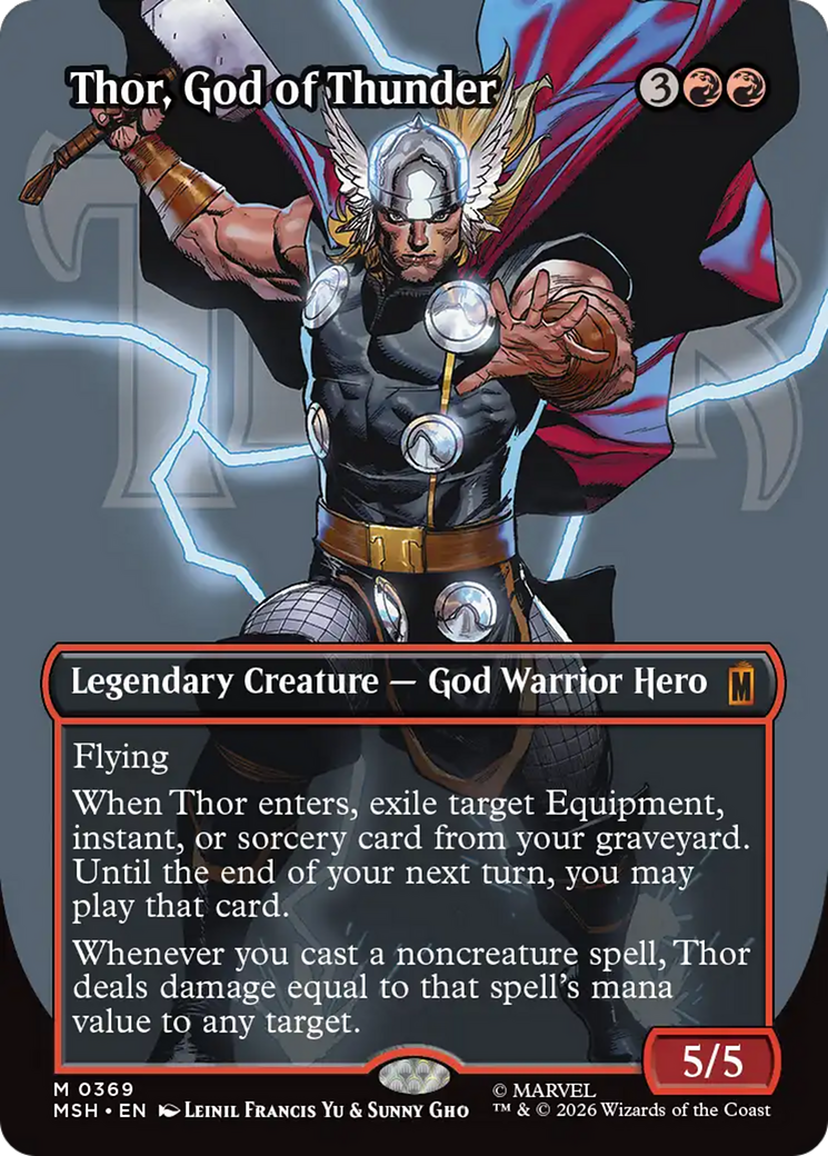 Thor, God of Thunder (Borderless) (0369) [Marvel Super Heroes] | Game Master's Emporium (The New GME)