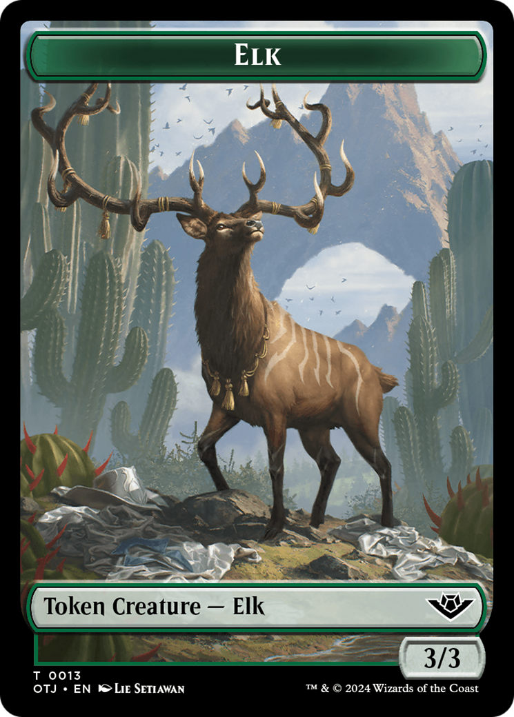 Mercenary // Elk Double-Sided Token [Outlaws of Thunder Junction Tokens] | Game Master's Emporium (The New GME)