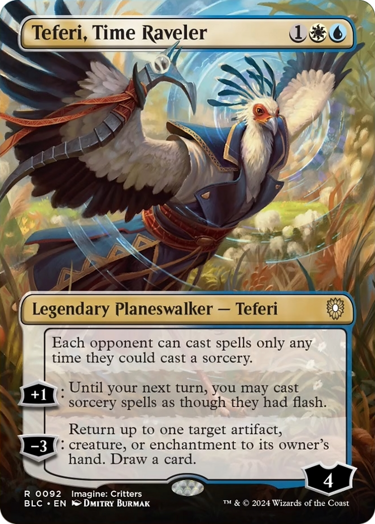 Teferi, Time Raveler (Borderless) [Bloomburrow Commander] | Game Master's Emporium (The New GME)