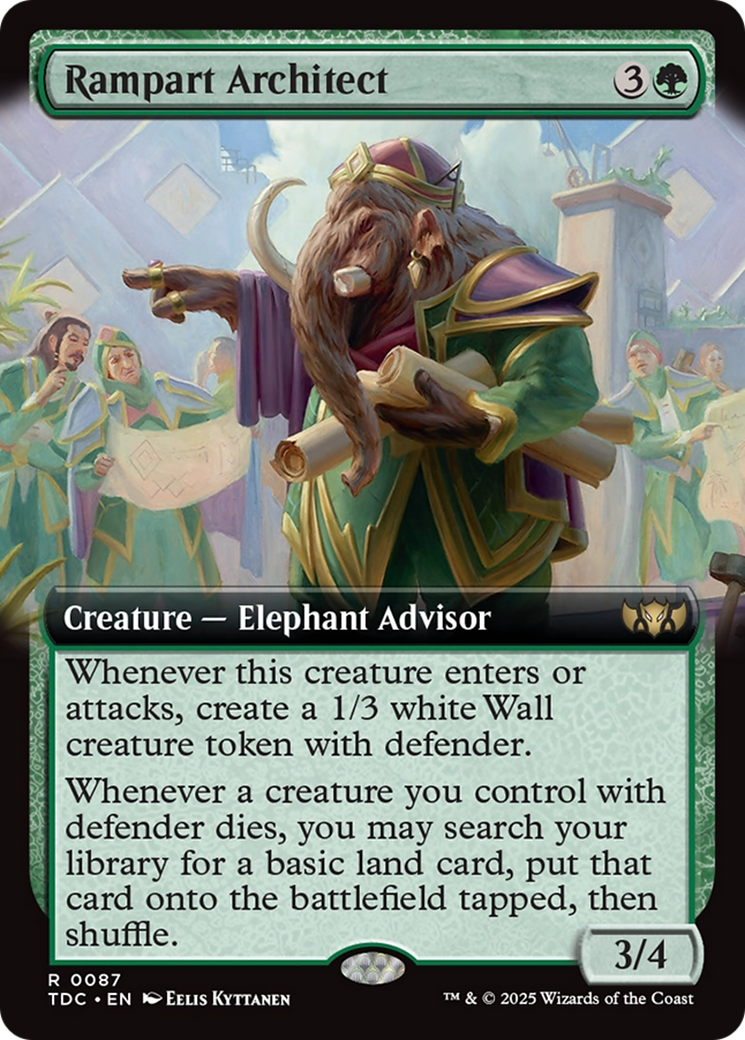 Rampart Architect (Extended Art) [Tarkir: Dragonstorm Commander] | Game Master's Emporium (The New GME)