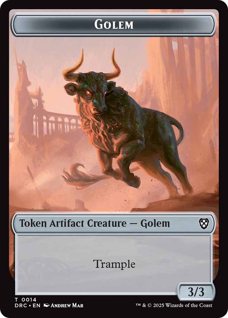 Golem (0014) // Thopter (0010) Double-Sided Token [Aetherdrift Commander Tokens] | Game Master's Emporium (The New GME)