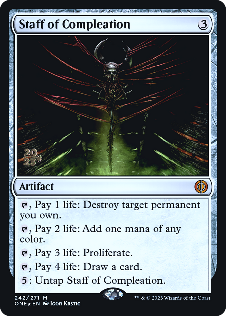 Staff of Compleation [Phyrexia: All Will Be One Prerelease Promos] | Game Master's Emporium (The New GME)