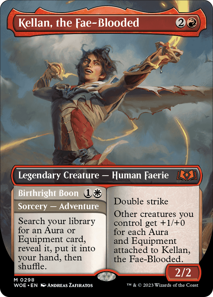 Kellan, the Fae-Blooded // Birthright Boon (Borderless Alternate Art) [Wilds of Eldraine] | Game Master's Emporium (The New GME)