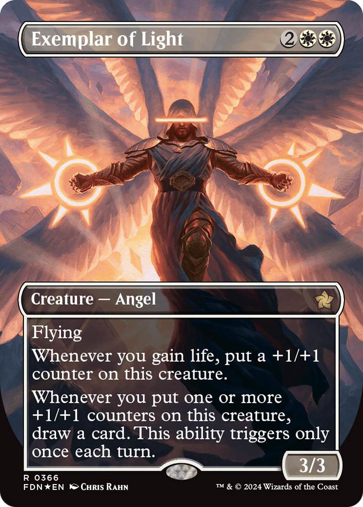 Exemplar of Light (Borderless) (Mana Foil) [Foundations] | Game Master's Emporium (The New GME)