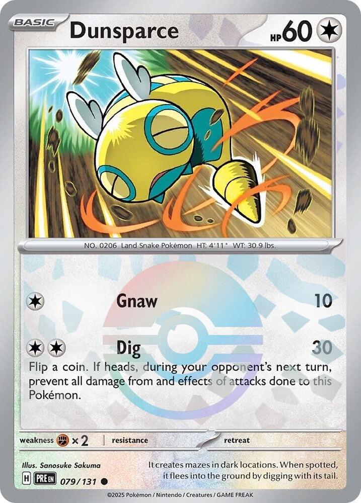 Dunsparce (079/131) (Poke Ball Pattern) [Scarlet & Violet: Prismatic Evolutions] | Game Master's Emporium (The New GME)