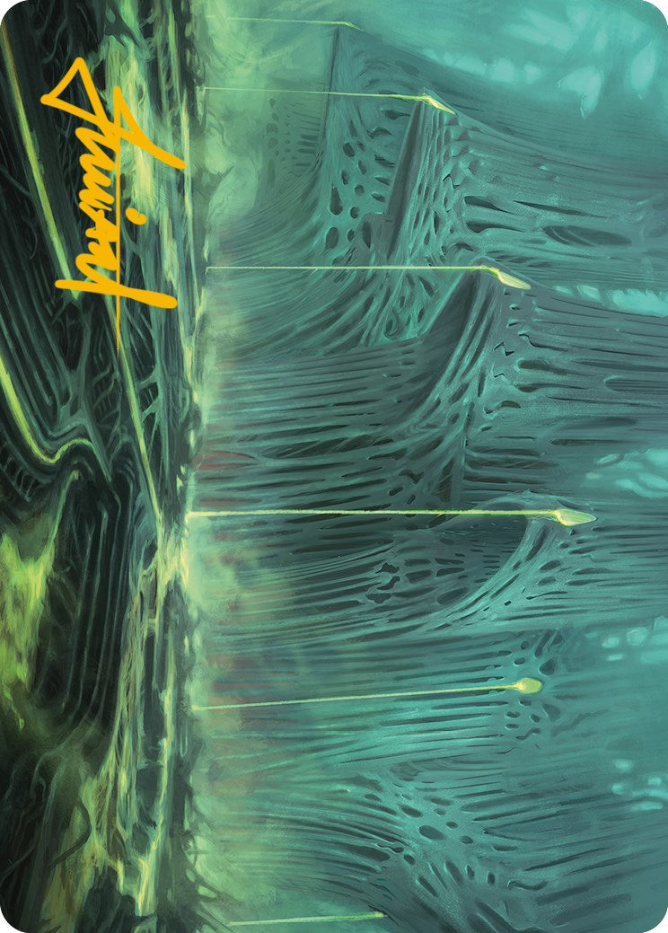 Swamp Art Card (Gold-Stamped Signature) [Phyrexia: All Will Be One Art Series] | Game Master's Emporium (The New GME)